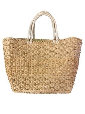 Woven Straw Tote Bag in Natural